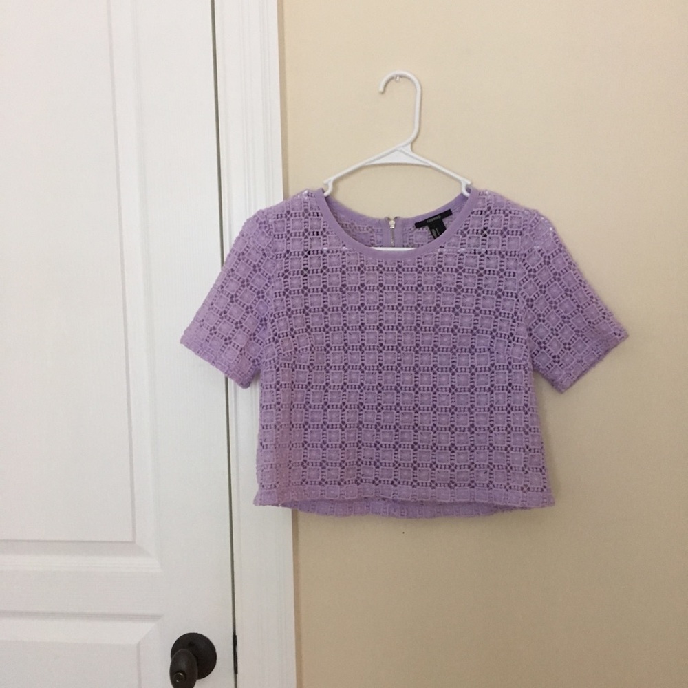 Forever 21 Purple Crochet Top